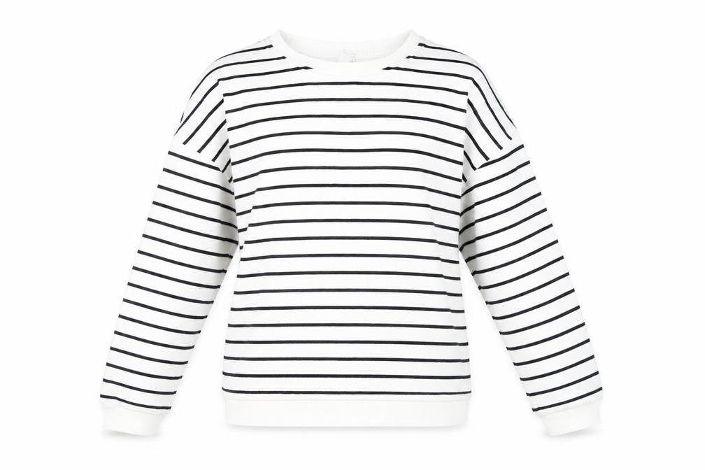 River Island Women's White Striped Pullover Sweatshirt S