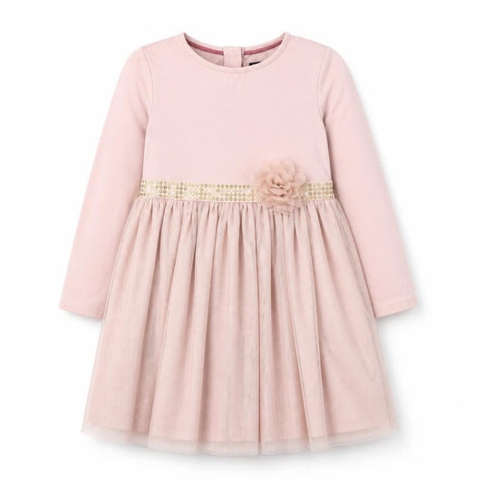 Marks & Spencer Girls Pink Dress, Long Sleeve, 6-7 Years