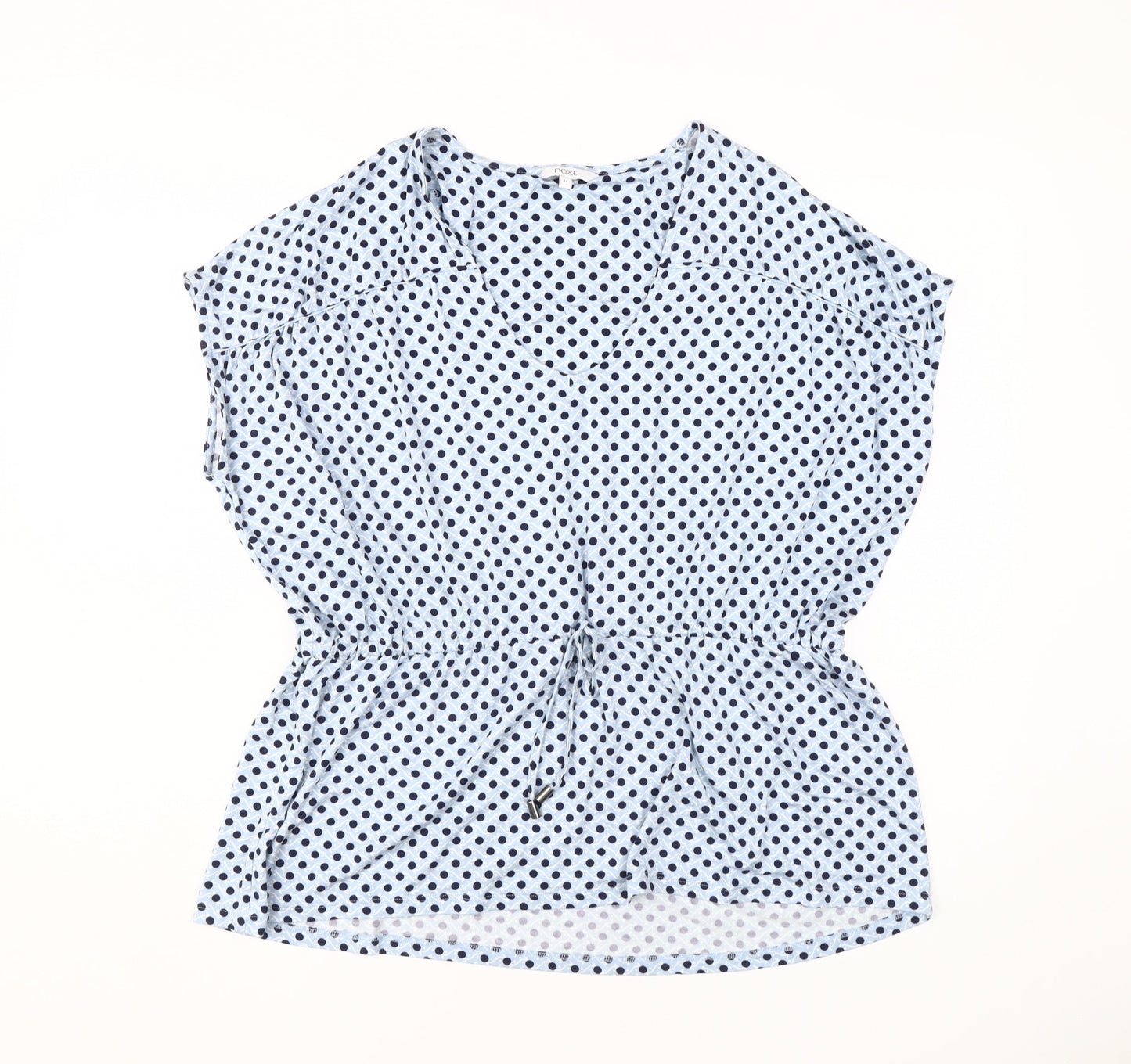 Next Women's Blue Polka Dot Tunic Blouse Size 12