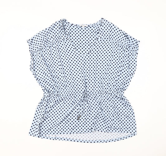 Next Women's Blue Polka Dot Tunic Blouse Size 12