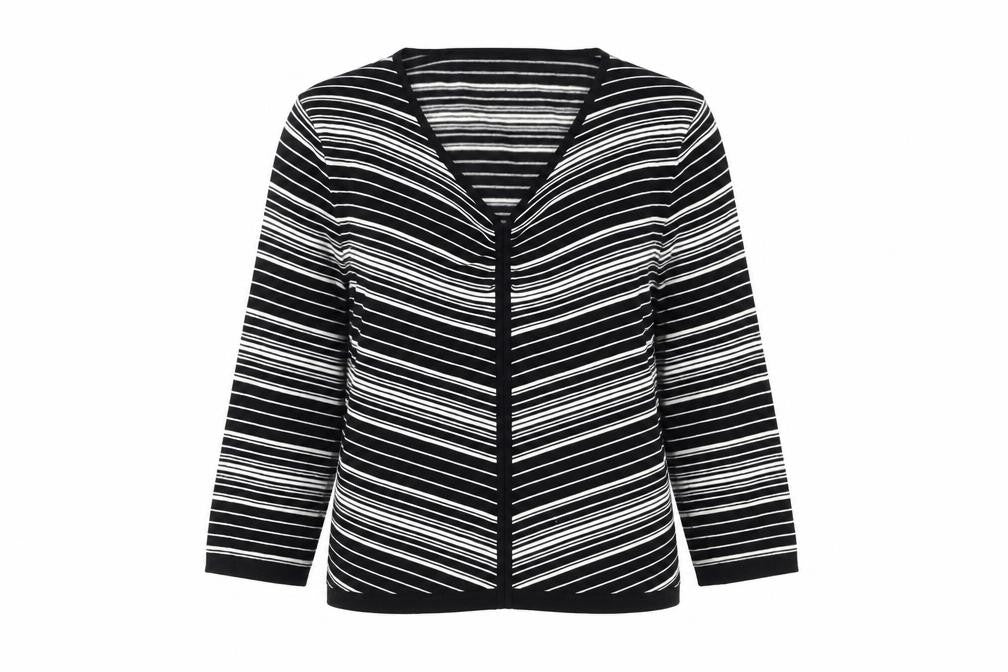 Liz Claiborne Women's Black Striped Knit Blouse M