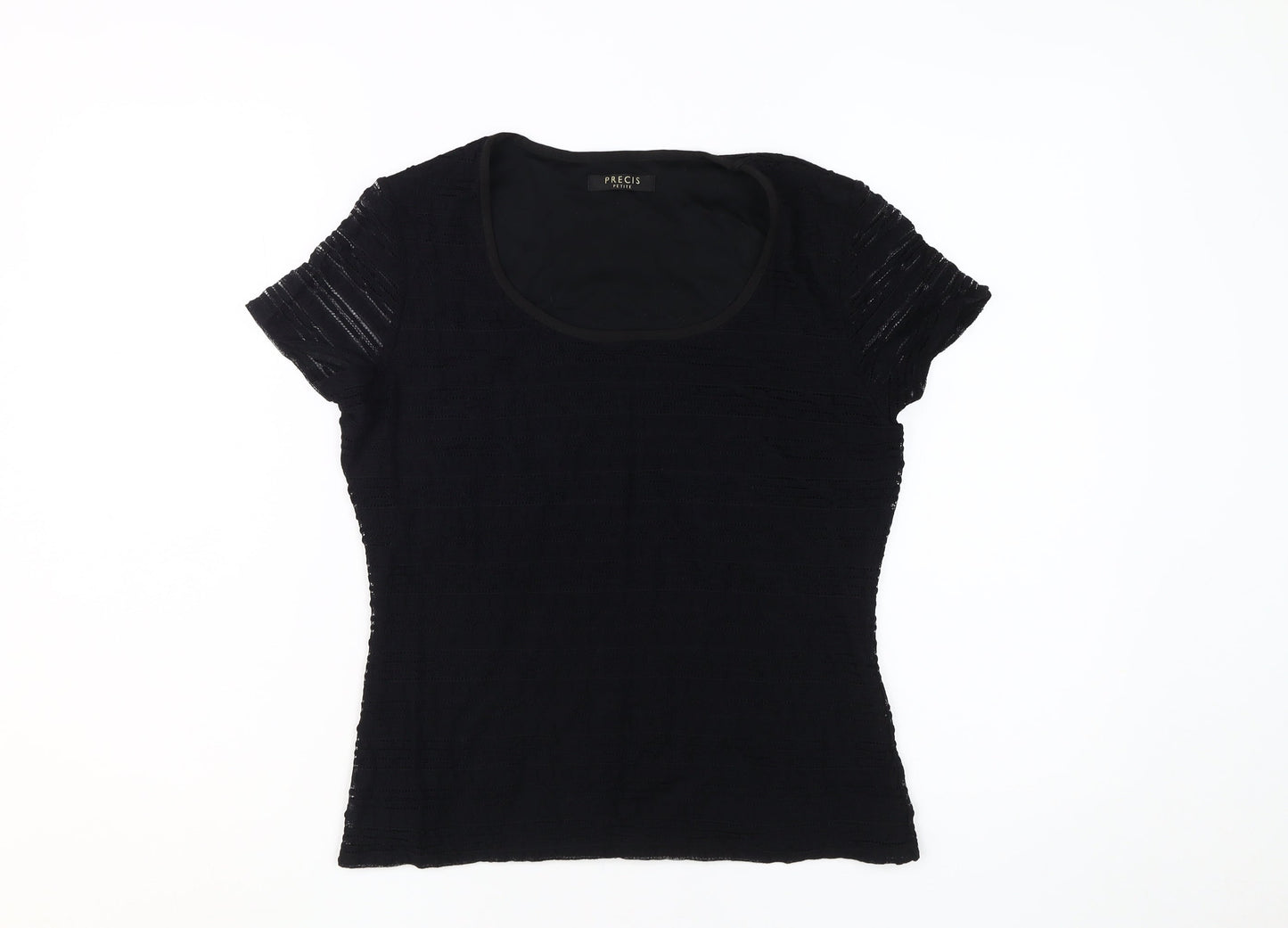 Precis Women Black Petite Scoop Neck T-Shirt