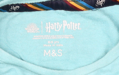 Preloved Marks and Spencer Teens Blue Harry Potter Cropped T-Shirt - Detail
