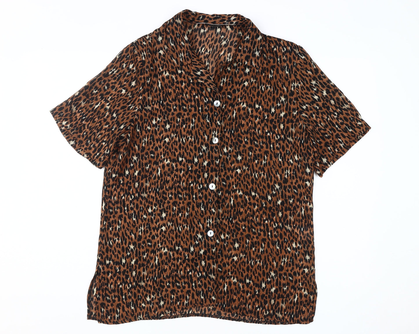 The Collection Women's Brown Animal Print Button-Up Shirt