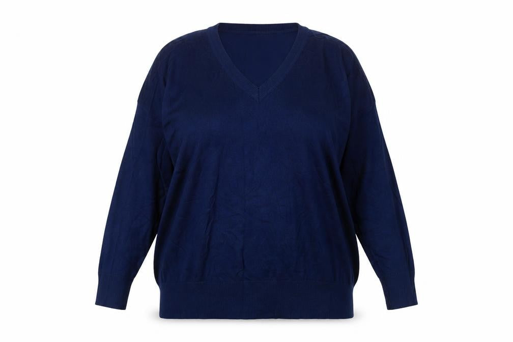 Capsule Women's Blue V-Neck Plus Pullover Jumper Size 20/22
