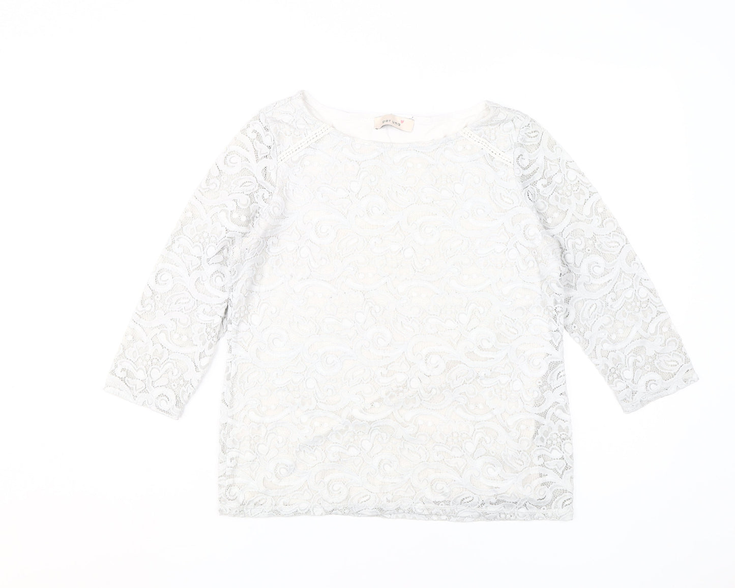 Marks and Spencer Ivory Lace Blouse, UK 10, 3/4 Sleeve