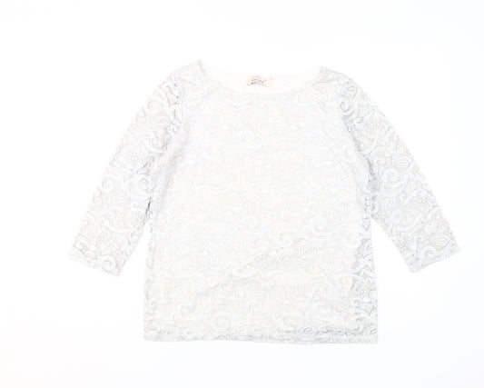 Marks and Spencer Ivory Lace Blouse, UK 10, 3/4 Sleeve