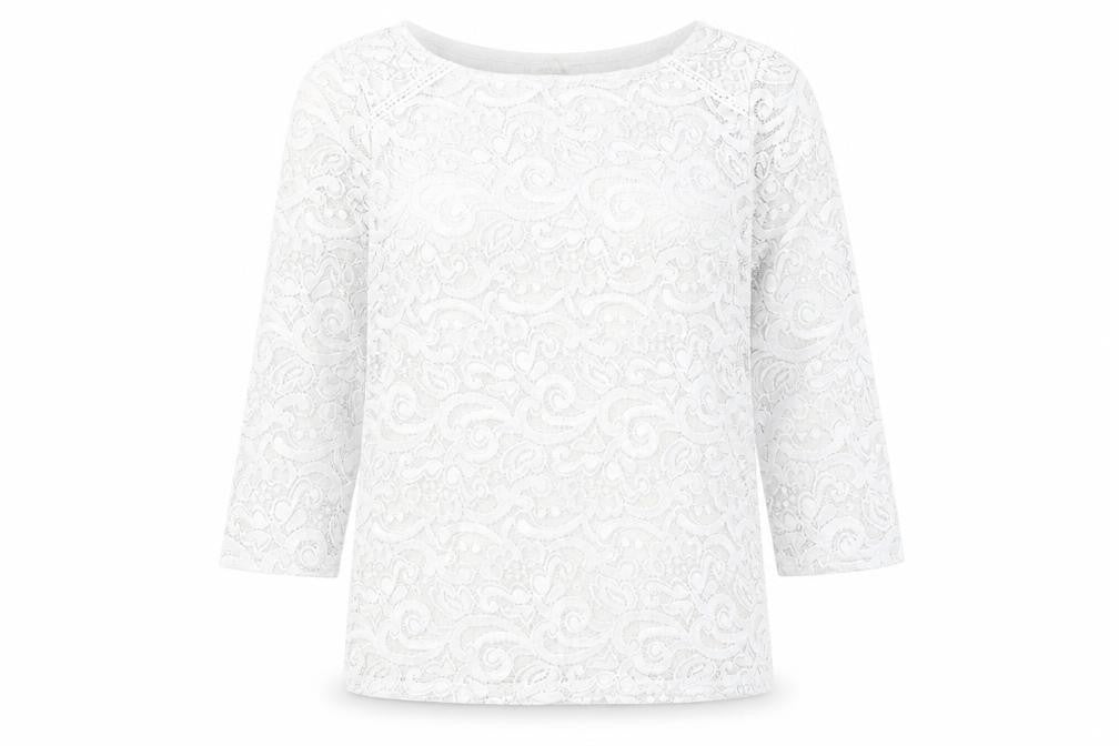 Marks & Spencer Ivory Lace Blouse, UK 10, 3/4 Sleeve