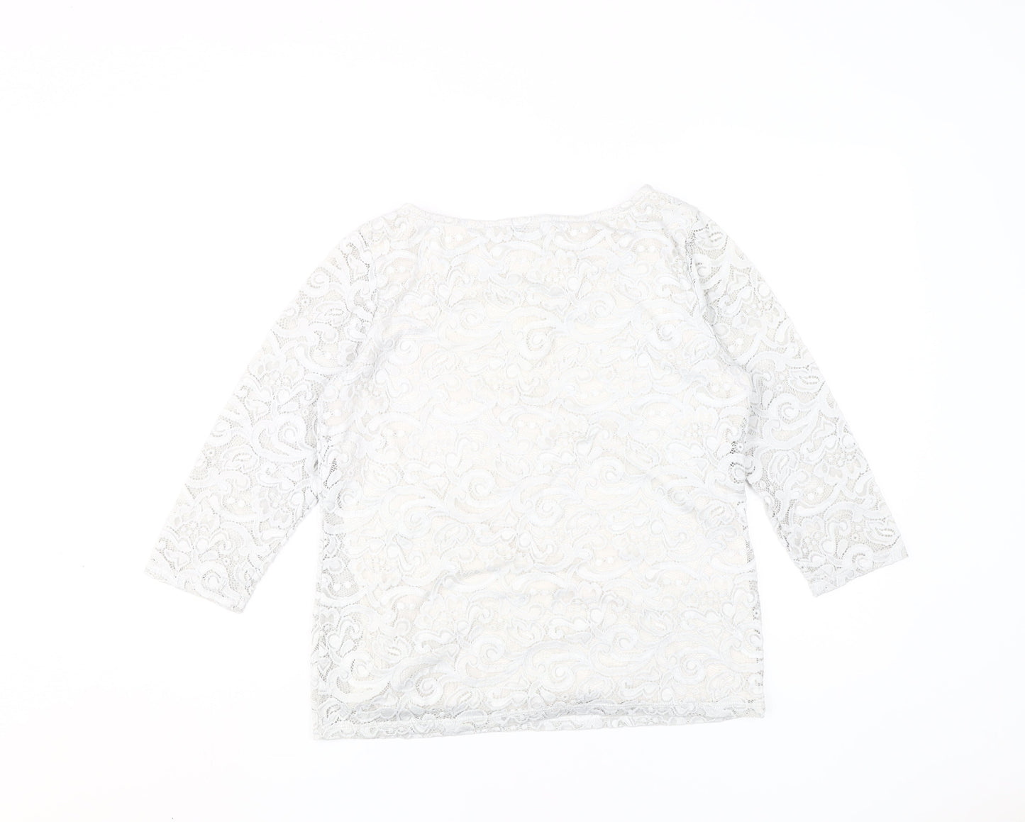 Marks and Spencer Ivory Lace Blouse, UK 10, 3/4 Sleeve
