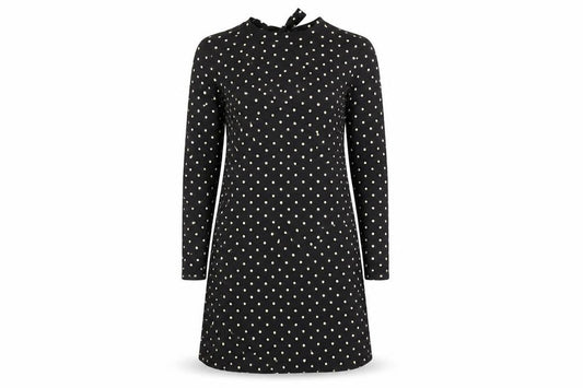 Marks & Spencer Women's Black Polka Dot Shift Dress Size 12