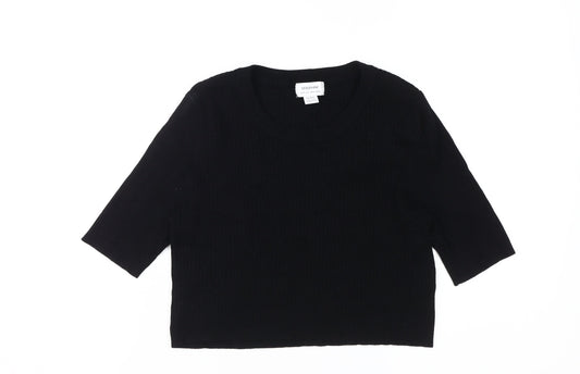 Seraphine Women's Black Knit Top, Size 10, 3/4 Sleeve