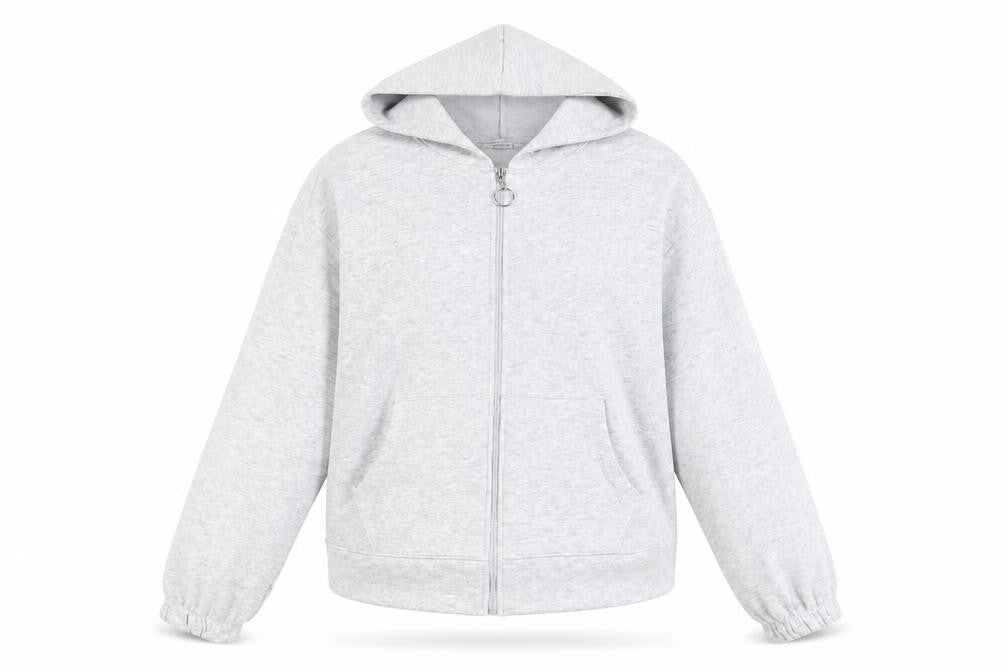 Stradivarius Women's Grey Full Zip Hoodie XS