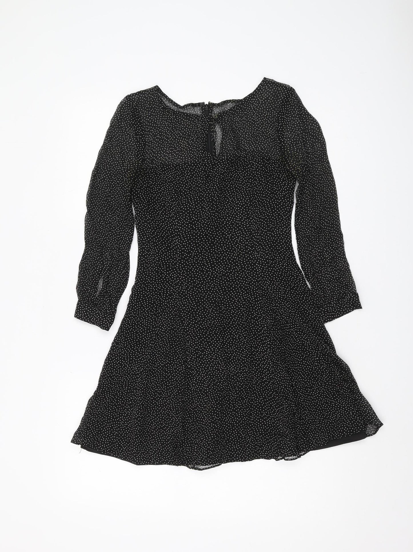 J.Crew Women's Black Polka Dot A-Line Dress Size 4