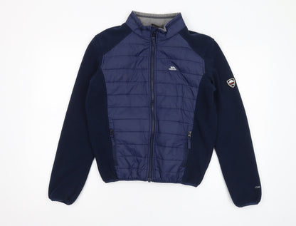 Additional front view of Trespass boys’ blue puffer jacket 11-12 years winter coat