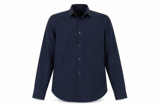 Moss London Men's Blue Button-Up Shirt, 15 Extra-Slim Fit