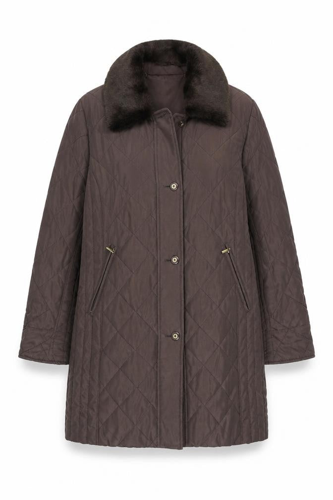Eastex Women's Brown Quilted Long Coat Size 10