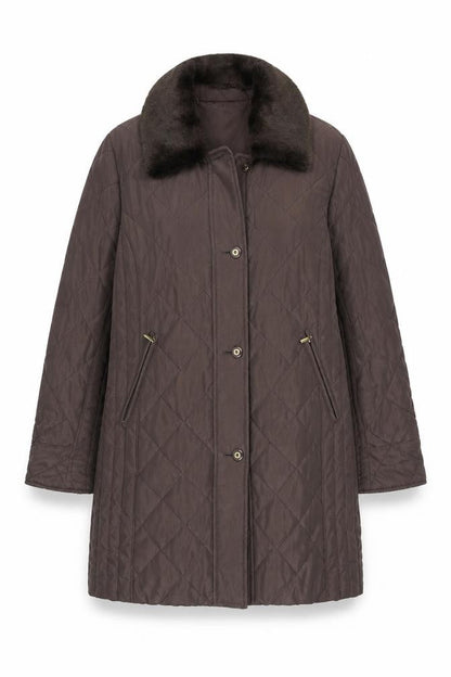 Eastex Women's Brown Quilted Long Coat Size 10