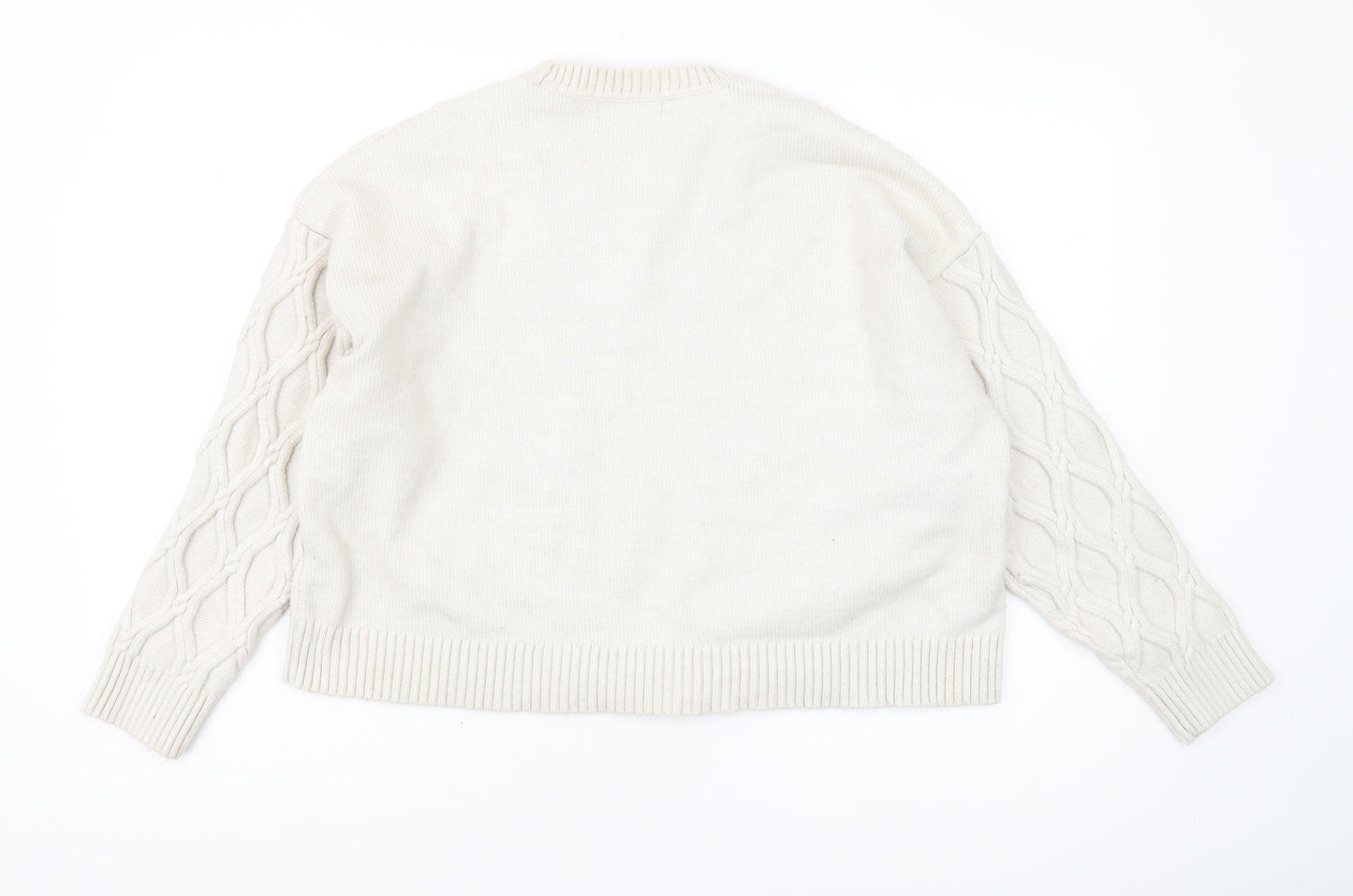 Marks and Spencer Women's Ivory Crew Neck Pullover Jumper XL