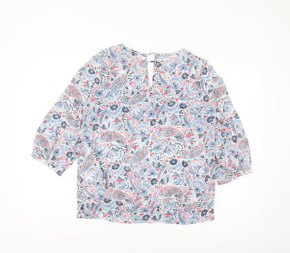 Next Women's Multicoloured Paisley Tunic Blouse Size 8