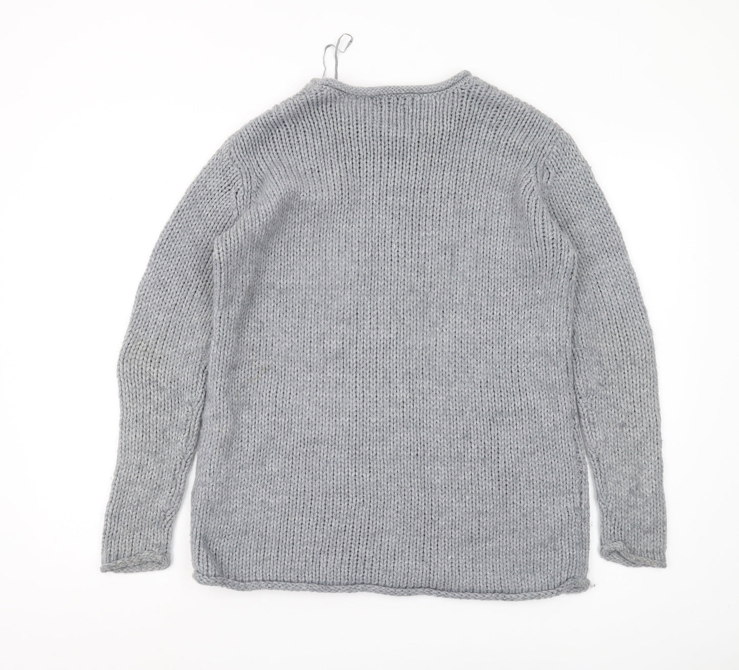 Zara Women's Grey Chunky Knit Jumper Size S
