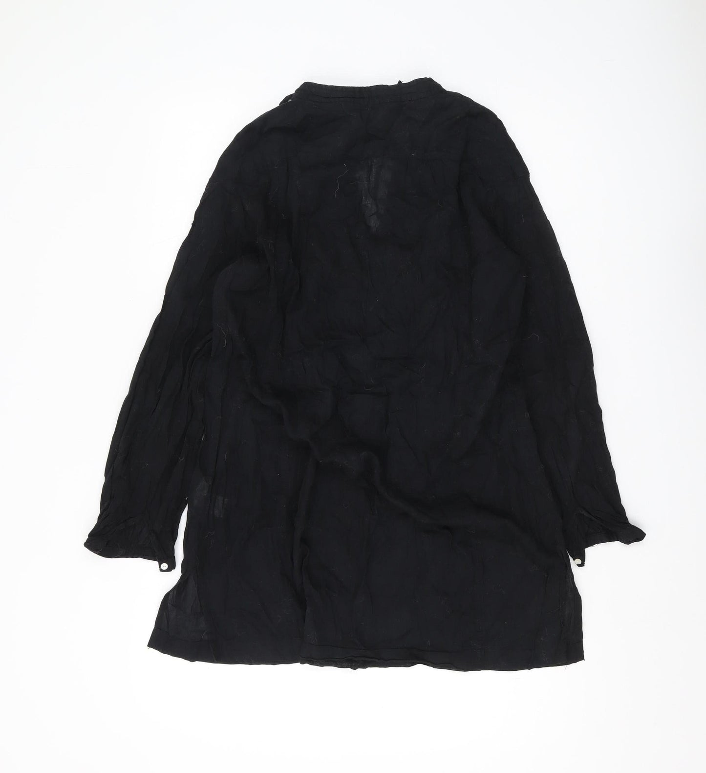 Zara Women's Black Embroidered Tunic Blouse XS