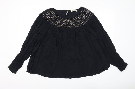 Marks and Spencer Women's Black Studded Blouse Size 16