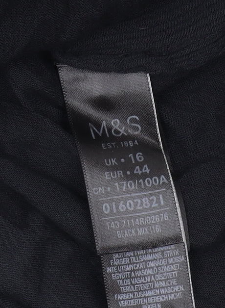 Marks and Spencer Women's Black Studded Blouse Size 16