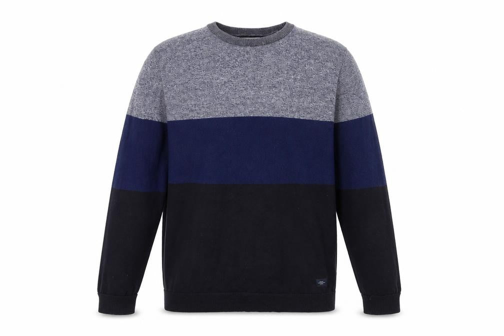C&A Men's Blue Striped Pullover Jumper Large