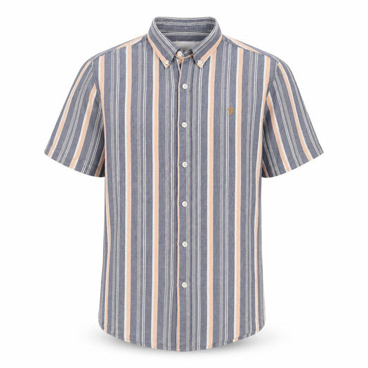 Farah Men's Black Striped Classic Medium Shirt