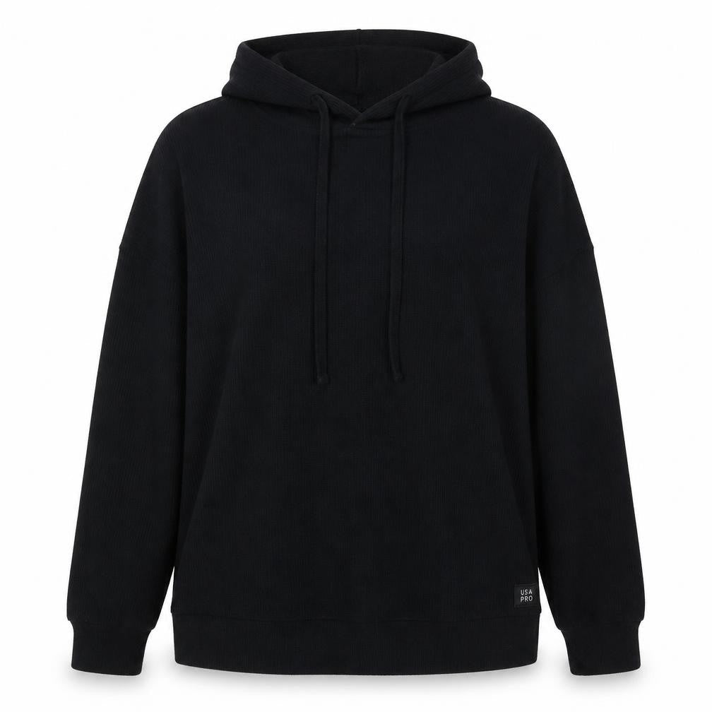 USA PRO Unisex Black Pullover Hoodie Size 10