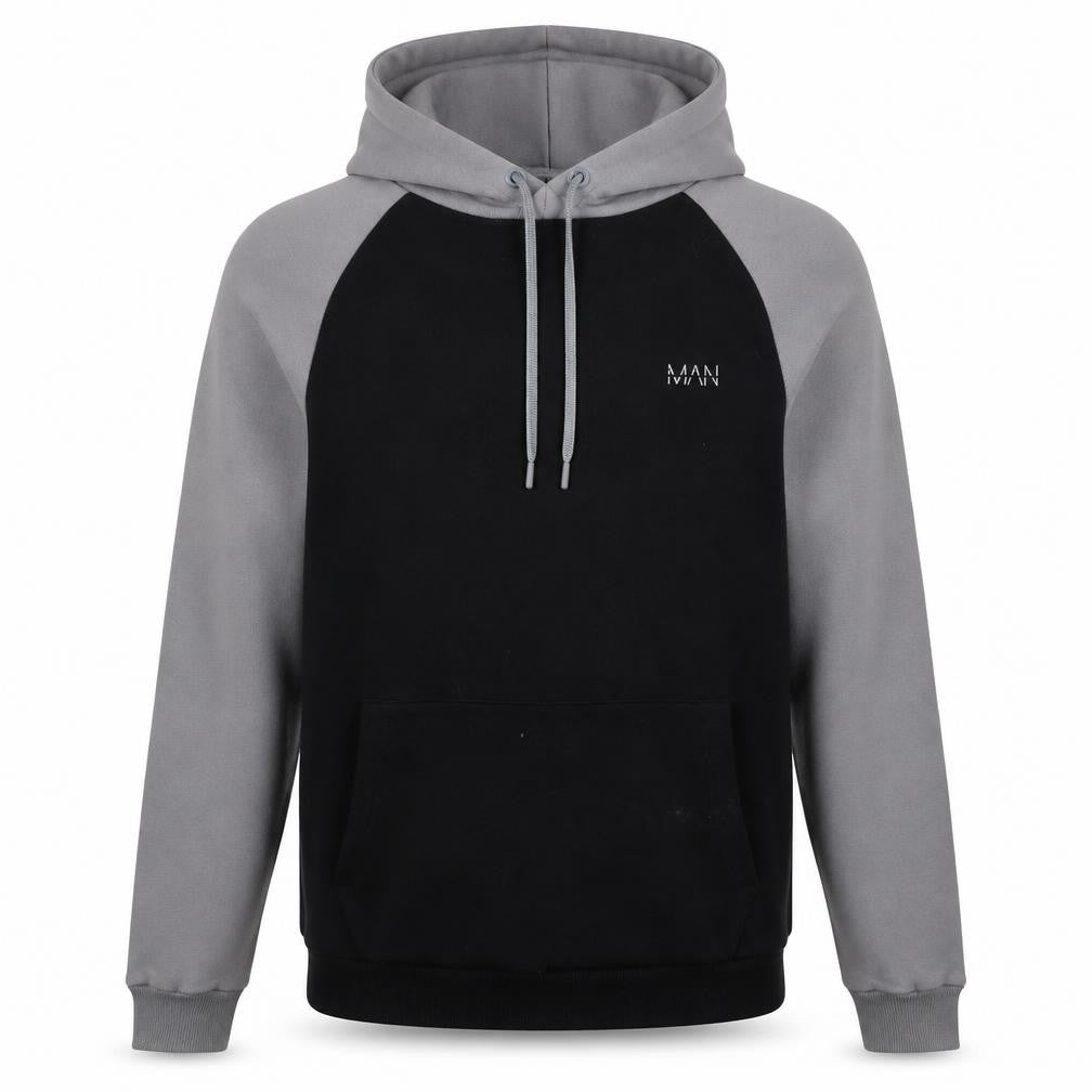 boohooMAN Men's Black Small Logo Pullover Hoodie