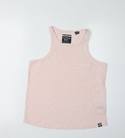 Superdry Women's Pink Tank Top - Size 8, Cotton Blend