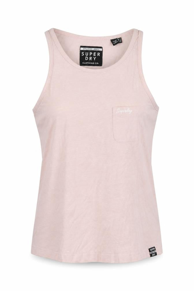 Superdry Women's Pink Tank Top - Size 8, Cotton Blend