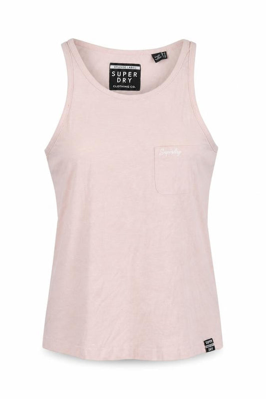 Superdry Women's Pink Tank Top - Size 8, Cotton Blend