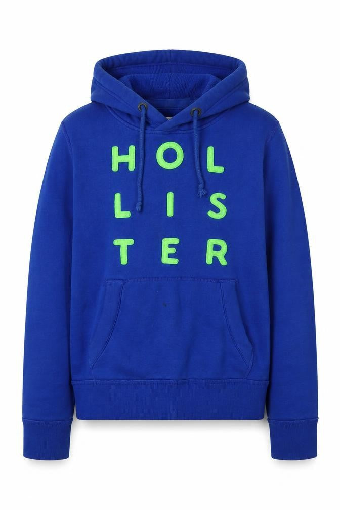 Hollister Unisex Blue Pullover Hoodie S