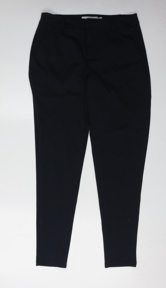 ICHI Women's Black Trousers M Regular Fit