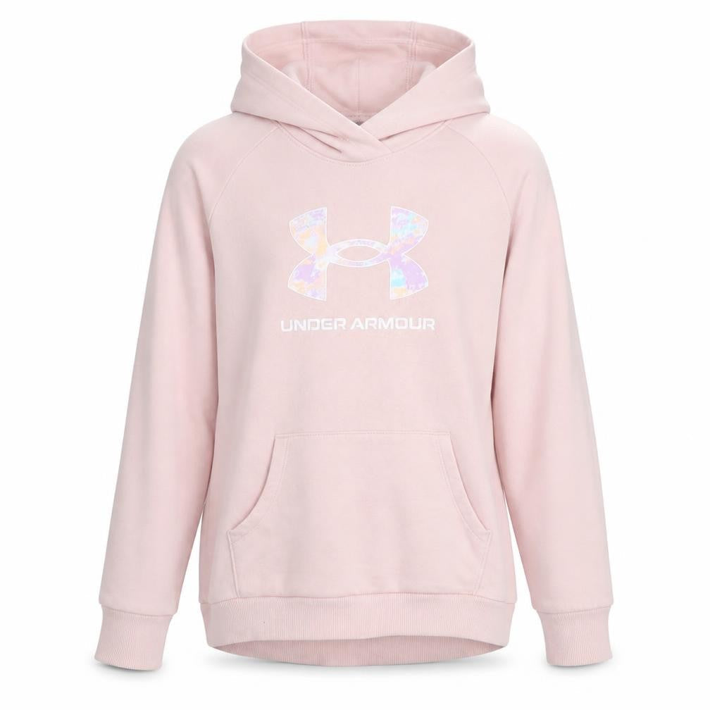 Under Armour Girls Pink Pullover Hoodie – Size L, Sports Style