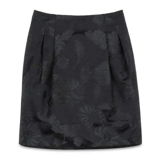 Karen Millen Black Pencil Skirt, Size 8, Floral