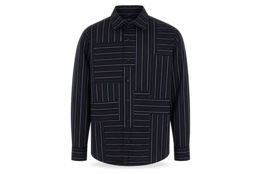 Ben Sherman Men's Black Striped Button-Up Shirt - Size S