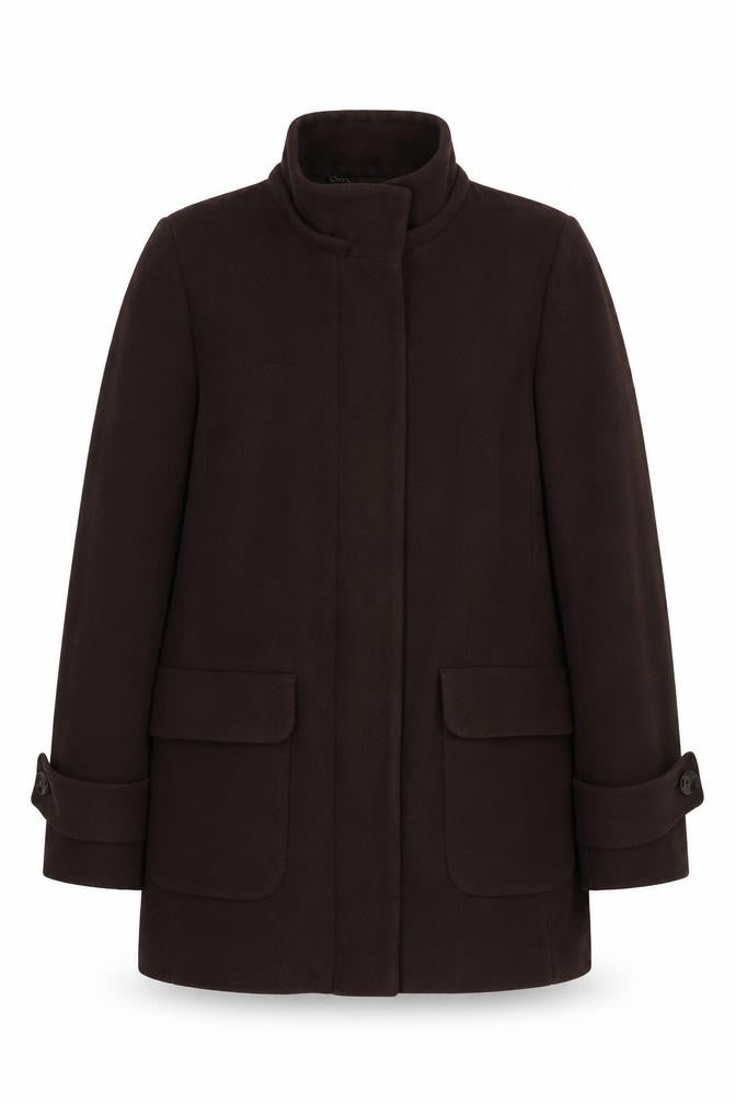 Viyella Women’s Brown Wool Blend Mid-Length Coat 16