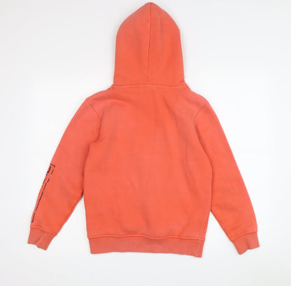 Back view of Animal boys’ orange hoodie 9-10 years fleece pullover
