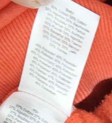 Brand and care label for Animal boys’ orange hoodie 9-10 years fleece pullover