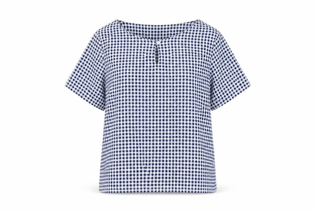 Laura Ashley Women's Blue Check Blouse Size 10