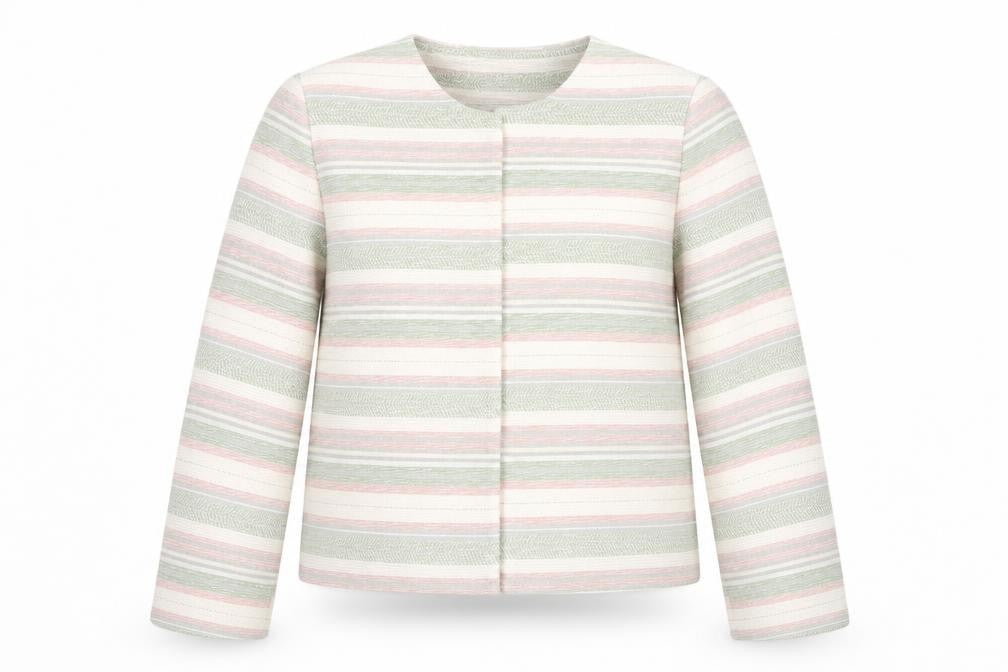 Eastex Women's Multicoloured Striped Jacket - Size 16