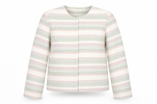 Eastex Women's Multicoloured Striped Jacket - Size 16