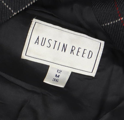 Austin Reed Women's Grey Check Wool Blazer, Size 12, Classic