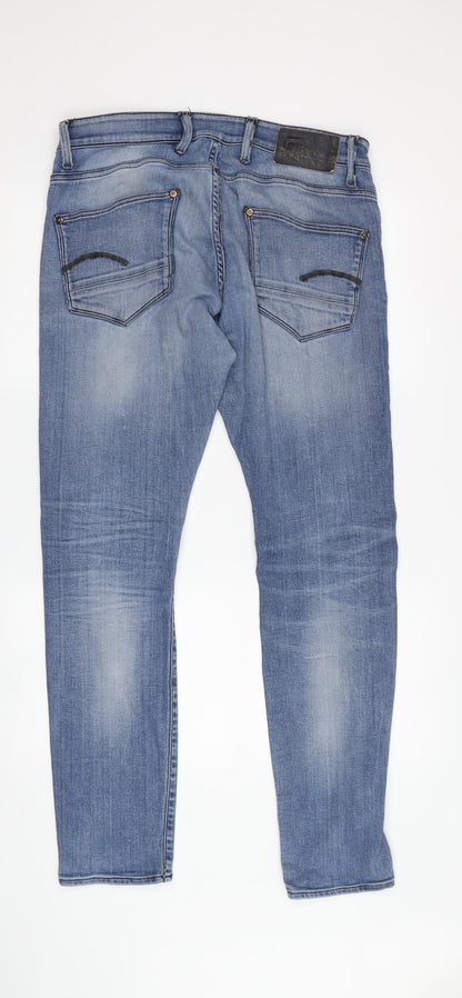 Back view of G-Star RAW Men's Blue Skinny Jeans, size 32