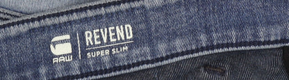 Close-up detail of G-Star RAW Men's Blue Skinny Jeans, size 32
