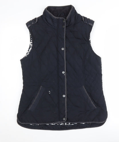 Additional front view of Crew Clothing Women's Black Quilted Waistcoat, size 12