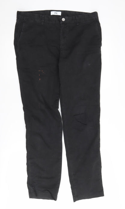 Spoke Men's Black Chino Trousers Size 33 Regular